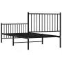 Bed frame with headboard and black metal footboard 90x190 cm by vidaXL, Beds and slatted bases - Ref: Foro24-350874, Price: 6...