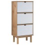Shoe rack with 3 drawers OTTA solid pine wood white brown by vidaXL, Shoe racks and shoe organizers - Ref: Foro24-351311, Pri...
