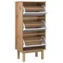 Shoe rack with 3 drawers OTTA solid pine wood white brown by vidaXL, Shoe racks and shoe organizers - Ref: Foro24-351311, Pri...
