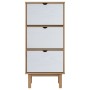 Shoe rack with 3 drawers OTTA solid pine wood white brown by vidaXL, Shoe racks and shoe organizers - Ref: Foro24-351311, Pri...