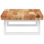 Estante de lavabo de pared acero y madera maciza de acacia