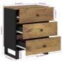 Mesita de noche madera mango madera contrachapada 50x33x62 cm de vidaXL, Mesitas de noche - Ref: Foro24-350663, Precio: 160,7...