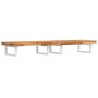 Estante de lavabo de pared acero y madera maciza de acacia