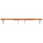 Estante de lavabo de pared acero y madera maciza de acacia