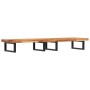 Estante de lavabo de pared acero y madera maciza de acacia