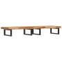 Estante de lavabo de pared acero y madera maciza de acacia