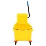 Mop bucket with wringer and wheels PP yellow 36 L by vidaXL, Maintenance carts and caddies - Ref: Foro24-154461, Price: 74,85...