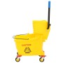 Cubo para fregona con escurridor y ruedas PP amarillo 36 L