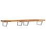 Estante de lavabo de pared acero y madera maciza de acacia