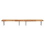 Estante de lavabo de pared acero y madera maciza de acacia