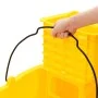 Cubo para fregona con escurridor y ruedas PP amarillo 36 L de vidaXL, Carretones y caddies de mantenimiento - Ref: Foro24-154...