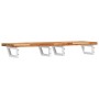 Estante de lavabo de pared acero y madera maciza de acacia