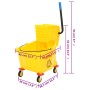 Cubo para fregona con escurridor y ruedas PP amarillo 36 L