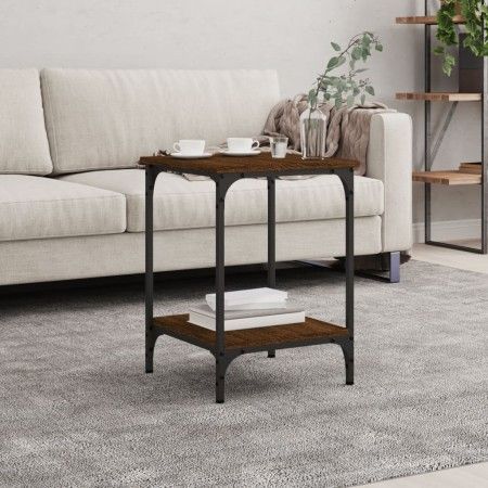 Brauner Eichenholz-Ingenieurtisch 40x40x55 cm von vidaXL, Couchtisch - Ref: Foro24-832827, Preis: 34,94 €, Rabatt: %