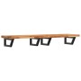 Estante de lavabo de pared acero y madera maciza de acacia
