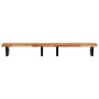Estante de lavabo de pared acero y madera maciza de acacia