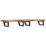 Estante de lavabo de pared acero y madera maciza de acacia