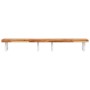 Estante de lavabo de pared acero y madera maciza de acacia