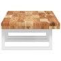 Estante de lavabo de pared acero y madera maciza de acacia