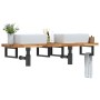 Estante de lavabo de pared acero y madera maciza de acacia