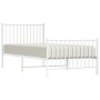 Metal bed frame with headboard and footboard white 90x200 cm by vidaXL, Beds and slatted bases - Ref: Foro24-350942, Price: 7...
