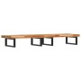 Estante de lavabo de pared acero y madera maciza de acacia