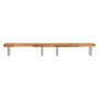 Estante de lavabo de pared acero y madera maciza de acacia