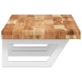 Estante de lavabo de pared acero y madera maciza de acacia