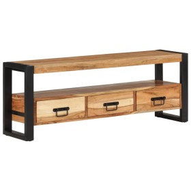 Mueble de TV madera maciza de acacia 120x30x45 cm