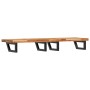 Estante de lavabo de pared acero y madera maciza de acacia