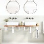 Estante de lavabo de pared acero y madera maciza de acacia