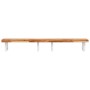 Estante de lavabo de pared acero y madera maciza de acacia