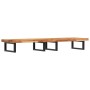 Estante de lavabo de pared acero y madera maciza de acacia