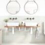 Estante de lavabo de pared acero y madera maciza de acacia