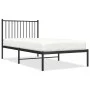 Bettgestell mit schwarzem Metallkopfteil 90x190 cm von vidaXL, Betten und Lattenroste - Ref: Foro24-350856, Preis: 64,09 €, R...