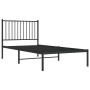 Estructura de cama con cabecero metal negro 90x190 cm de vidaXL, Camas y somieres - Ref: Foro24-350856, Precio: 62,47 €, Desc...