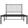 Bettgestell mit schwarzem Metallkopfteil 90x190 cm von vidaXL, Betten und Lattenroste - Ref: Foro24-350856, Preis: 64,09 €, R...
