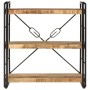 3-stöckiges Regal aus Eisen und massivem Mangoholz, 77 x 30 x 80 cm von vidaXL, Bücherregale und Regale - Ref: Foro24-351106,...