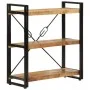 3-stöckiges Regal aus Eisen und massivem Mangoholz, 77 x 30 x 80 cm von vidaXL, Bücherregale und Regale - Ref: Foro24-351106,...
