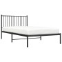 Estructura de cama con cabecero metal negro 107x203 cm de vidaXL, Camas y somieres - Ref: Foro24-350860, Precio: 77,33 €, Des...