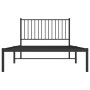 Estructura de cama con cabecero metal negro 107x203 cm de vidaXL, Camas y somieres - Ref: Foro24-350860, Precio: 77,33 €, Des...