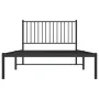 Estructura de cama con cabecero metal negro 107x203 cm de vidaXL, Camas y somieres - Ref: Foro24-350860, Precio: 76,12 €, Des...