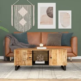 Couchtisch aus massivem Mangoholz und Sperrholz, 100 x 54 x 40 cm von vidaXL, Couchtisch - Ref: Foro24-351950, Preis: 143,24 ...