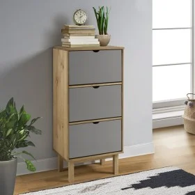 Shoerack with 3 drawers OTTA solid pine wood in brown and grey. by vidaXL, Shoe racks and shoe organizers - Ref: Foro24-35131...
