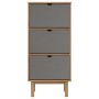 Shoerack with 3 drawers OTTA solid pine wood in brown and grey. by vidaXL, Shoe racks and shoe organizers - Ref: Foro24-35131...