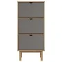 Shoerack with 3 drawers OTTA solid pine wood in brown and grey. by vidaXL, Shoe racks and shoe organizers - Ref: Foro24-35131...