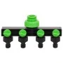 Adapter for 4-way ABS & PP faucet green black 19.5x6x11cm by vidaXL, Spray accessories - Ref: Foro24-154450, Price: 7,89 €, D...
