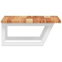Estante de lavabo de pared acero y madera maciza de acacia