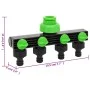 Adaptador para grifo de 4 vías ABS & PP verde negro 19,5x6x11cm de vidaXL, Accesorios de aspersión - Ref: Foro24-154450, Prec...
