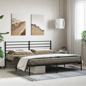 Bettgestell mit schwarzem Metallkopfteil 180x200 cm von vidaXL, Betten und Lattenroste - Ref: Foro24-352323, Preis: 119,71 €,...
